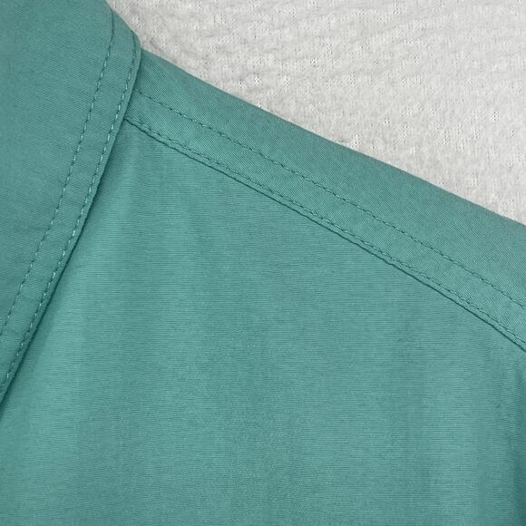 LL BEAN Shirt Womens M Vented Camp Fishing Roll Tab Sleeve Hunting Mesh Green - Picture 10 of 13